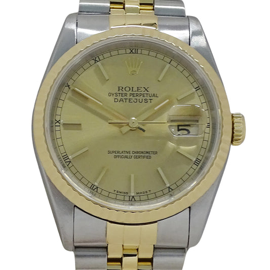 ROLEX ロレックス デイトジャスト 16233 T番 メンズ 腕時計 自動巻き AT SS YG 磨き済み【中古】