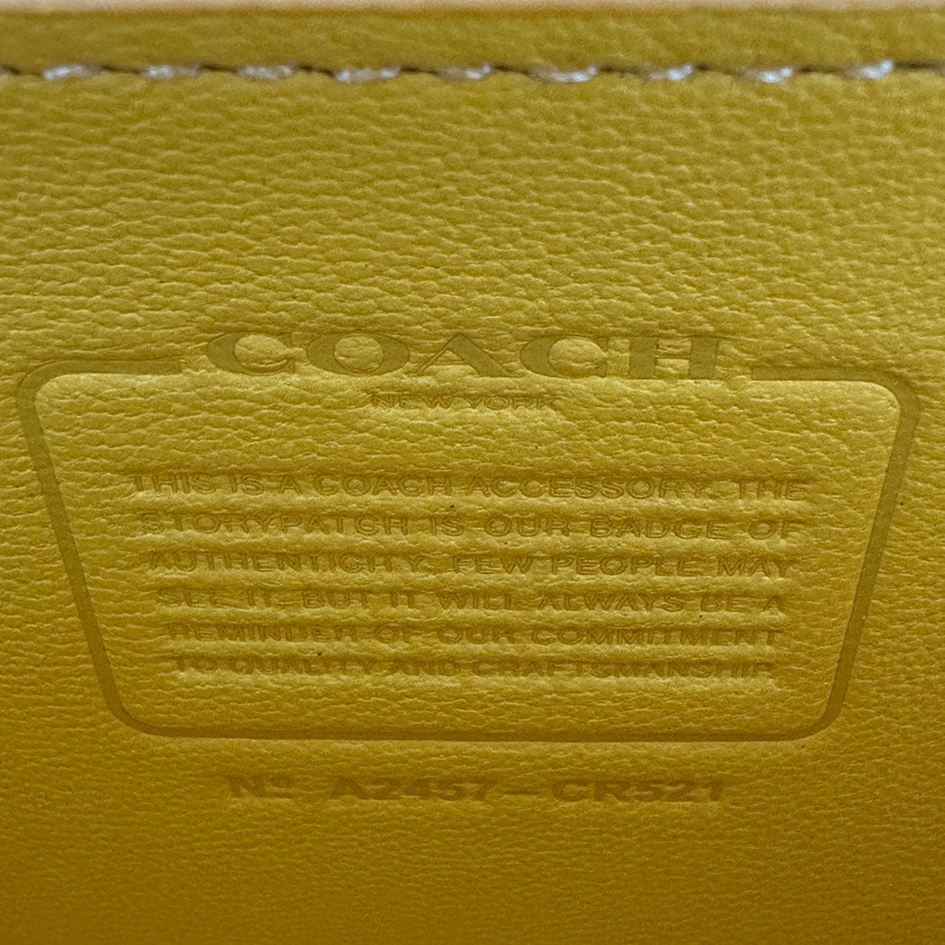 COACH コーチ ショルダーバッグ イエロー レザー レディース 【中古】