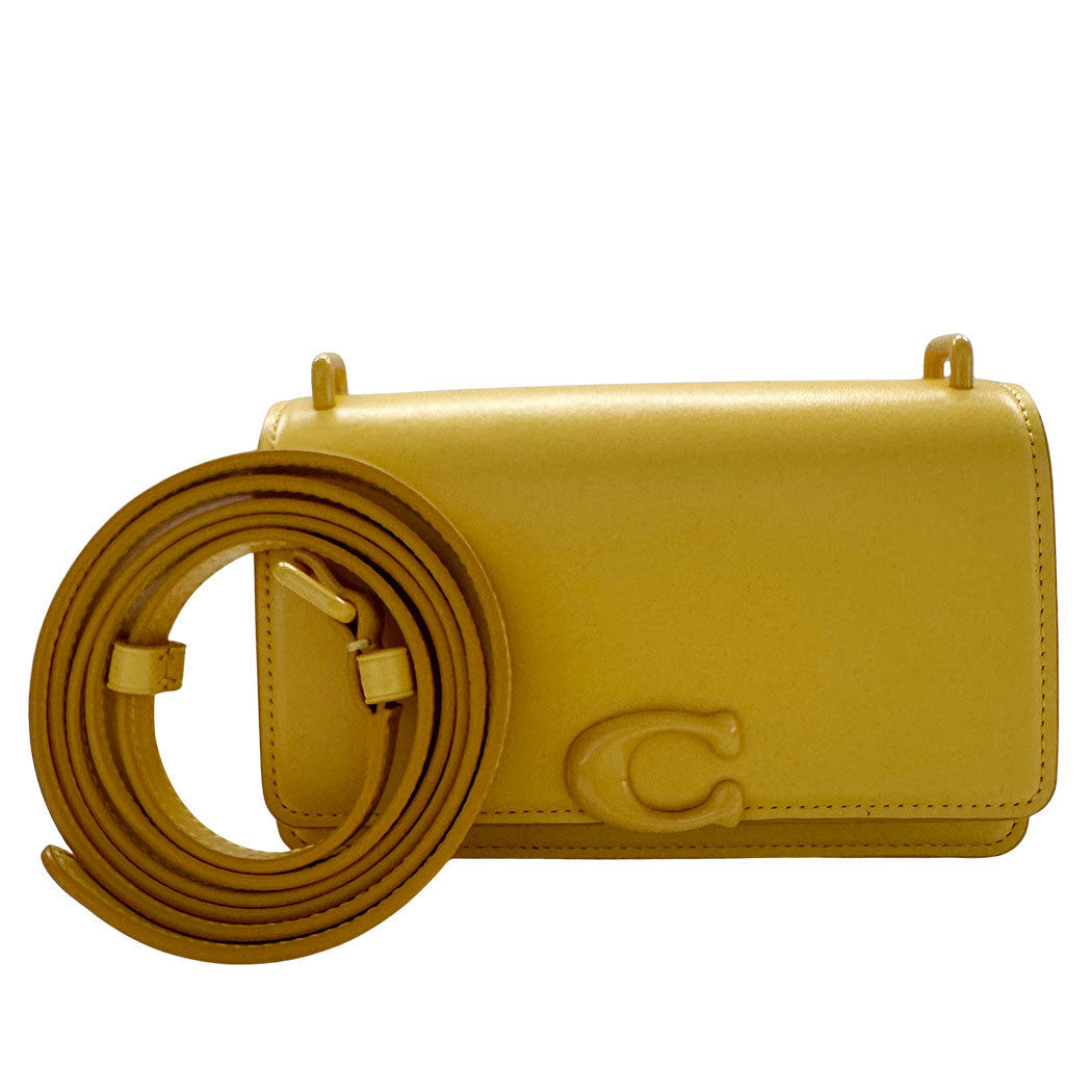 COACH コーチ ショルダーバッグ イエロー レザー レディース 【中古】