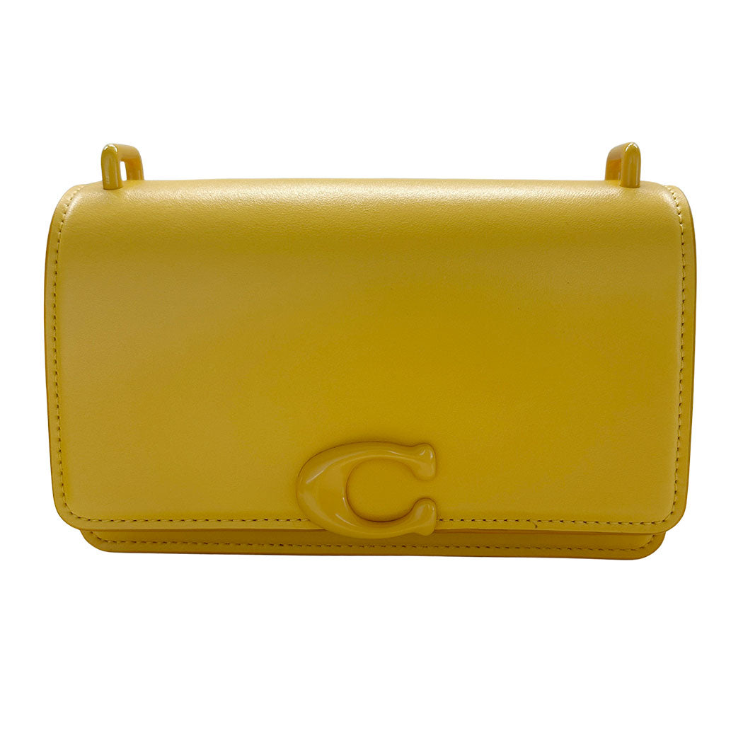 COACH コーチ ショルダーバッグ イエロー レザー レディース 【中古】
