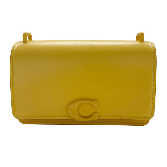 COACH コーチ ショルダーバッグ イエロー レザー レディース 【中古】