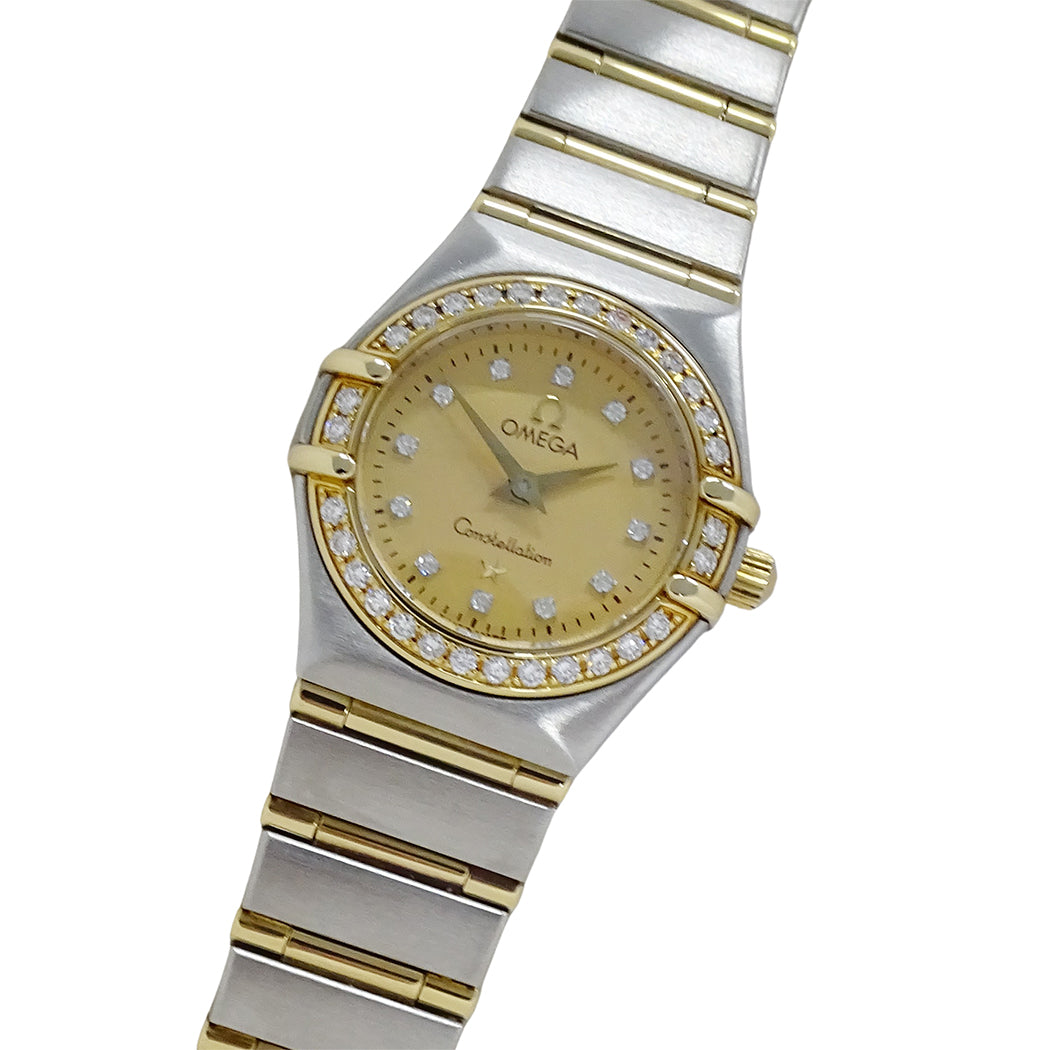 OMEGA オメガ コンステレーション ミニ 1267.15 レディース 腕時計 クオーツ QZ SS YG ダイヤモンド 磨き済み【中古】