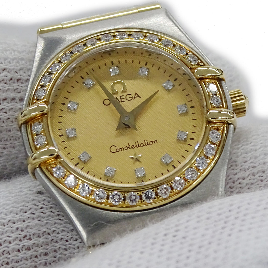 OMEGA オメガ コンステレーション ミニ 1267.15 レディース 腕時計 クオーツ QZ SS YG ダイヤモンド 磨き済み【中古】