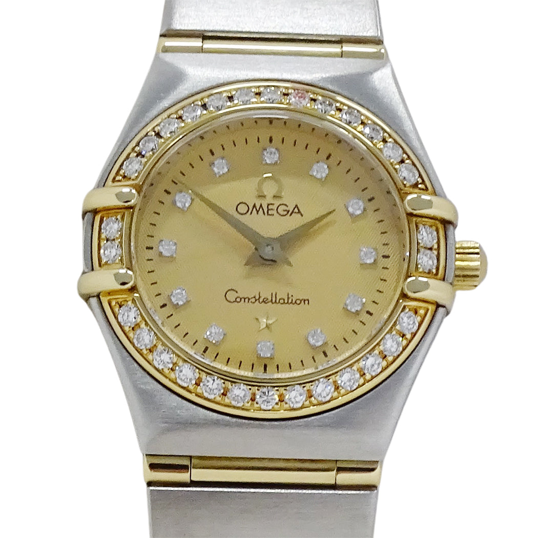 OMEGA オメガ コンステレーション ミニ 1267.15 レディース 腕時計 クオーツ QZ SS YG ダイヤモンド 磨き済み【中古】