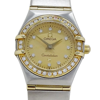 OMEGA オメガ コンステレーション ミニ 1267.15 レディース 腕時計 クオーツ QZ SS YG ダイヤモンド 磨き済み【中古】