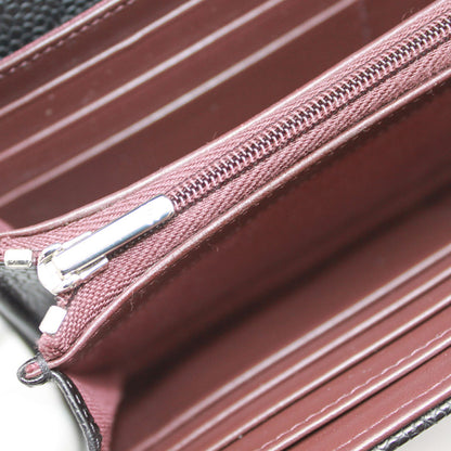 CHANEL シャネル 長財布 マトラッセ ブラック シルバー金具 キャビアスキン レディース 【中古】