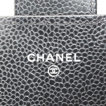 CHANEL シャネル 長財布 マトラッセ ブラック シルバー金具 キャビアスキン レディース 【中古】