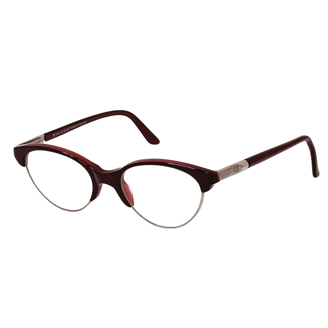 BVLGARI ブルガリ フォックス サングラス ボルドー クリア 50□19 140 レディース 【中古】