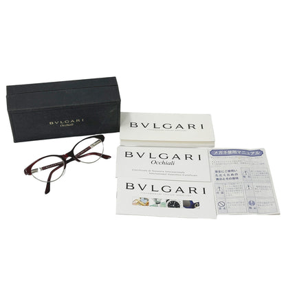 BVLGARI ブルガリ フォックス サングラス ボルドー クリア 50□19 140 レディース 【中古】