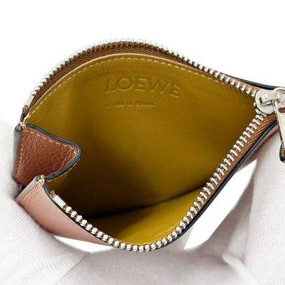 LOEWE ロエベ コインケース アナグラム ブラウン イエロー カーフ レディース 【中古】