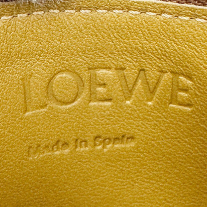 LOEWE ロエベ コインケース アナグラム ブラウン イエロー カーフ レディース 【中古】
