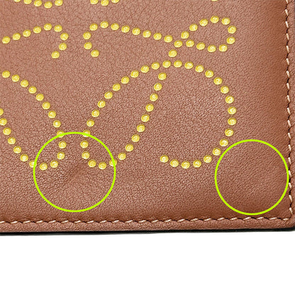 LOEWE ロエベ コインケース アナグラム ブラウン イエロー カーフ レディース 【中古】