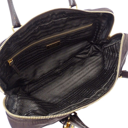 PRADA プラダ ハンドバッグ ダークブラウン ナイロン レディース 【中古】