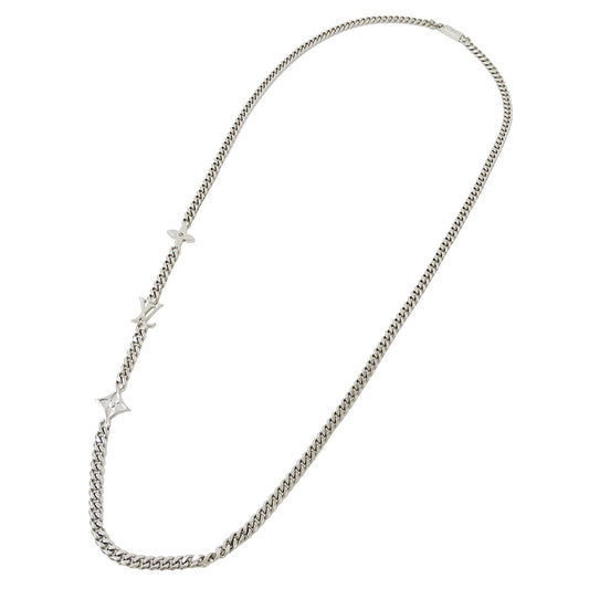 LOUIS VUITTON ルイ・ヴィトン ネックレス･モノグラム ロウ ネックレス メタル シルバー メンズ M01490 【中古】