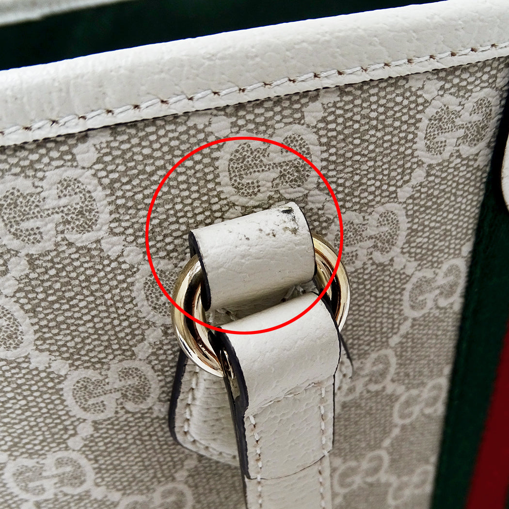 GUCCI グッチ オフィディア ミディアム トートバッグ ベージュ ホワイト 836849 GGスプリームキャンバス レディース 【中古】