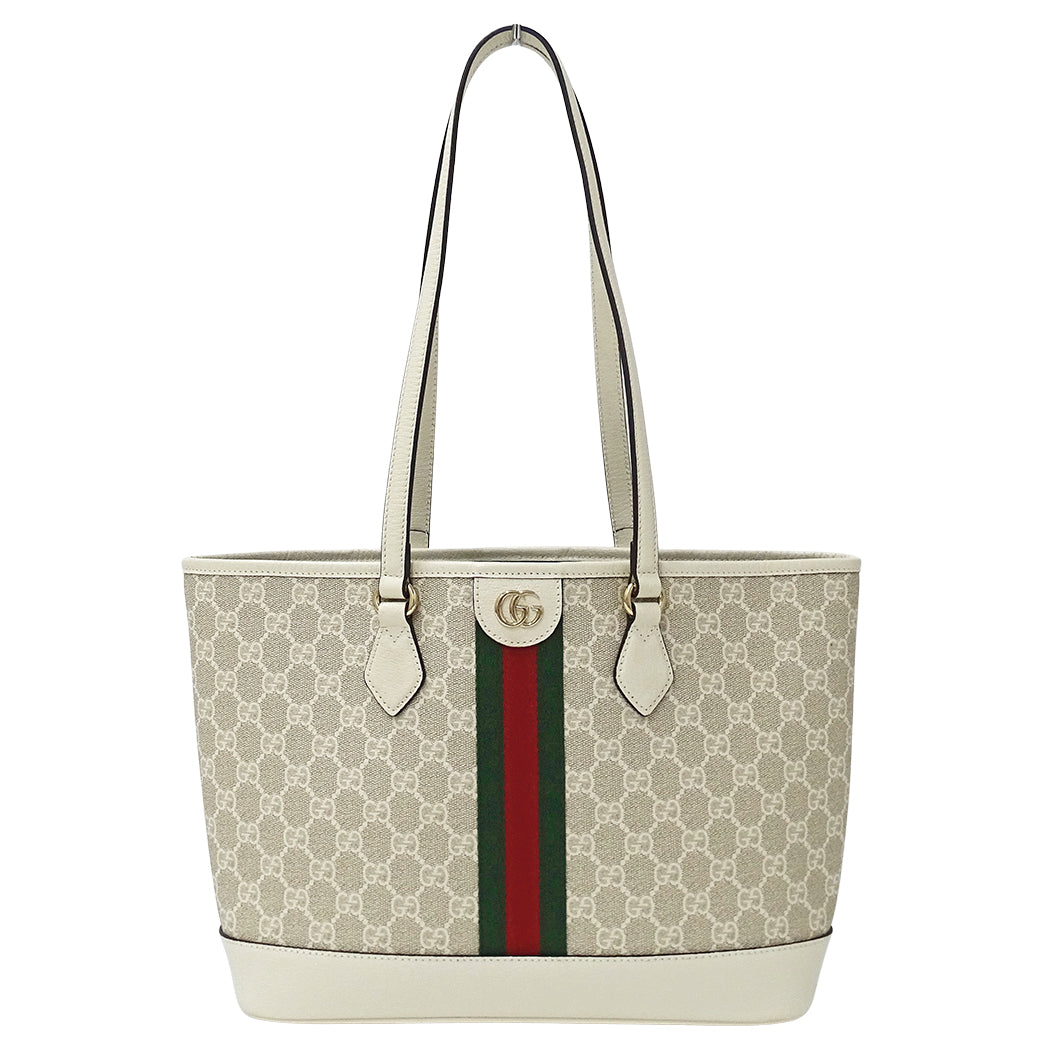 GUCCI グッチ オフィディア ミディアム トートバッグ ベージュ ホワイト 836849 GGスプリームキャンバス レディース 【中古】