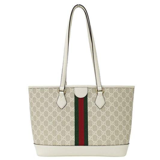 GUCCI グッチ オフィディア ミディアム トートバッグ ベージュ ホワイト 836849 GGスプリームキャンバス レディース 【中古】