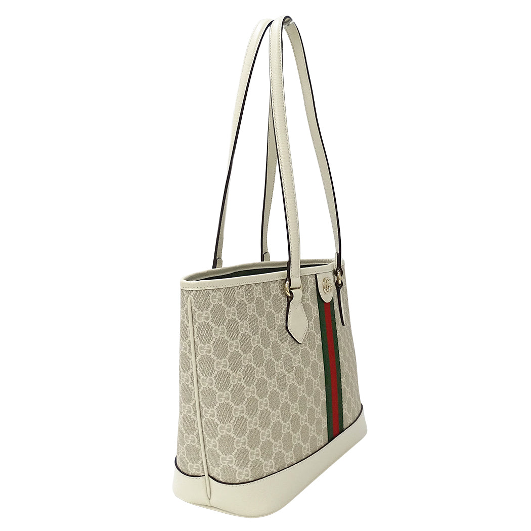 GUCCI グッチ オフィディア ミディアム トートバッグ ベージュ ホワイト 836849 GGスプリームキャンバス レディース 【中古】