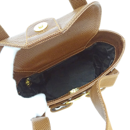 Ferragamo フェラガモ ハンドバッグ ヴァラリボン ブラウン レザー レディース 【中古】