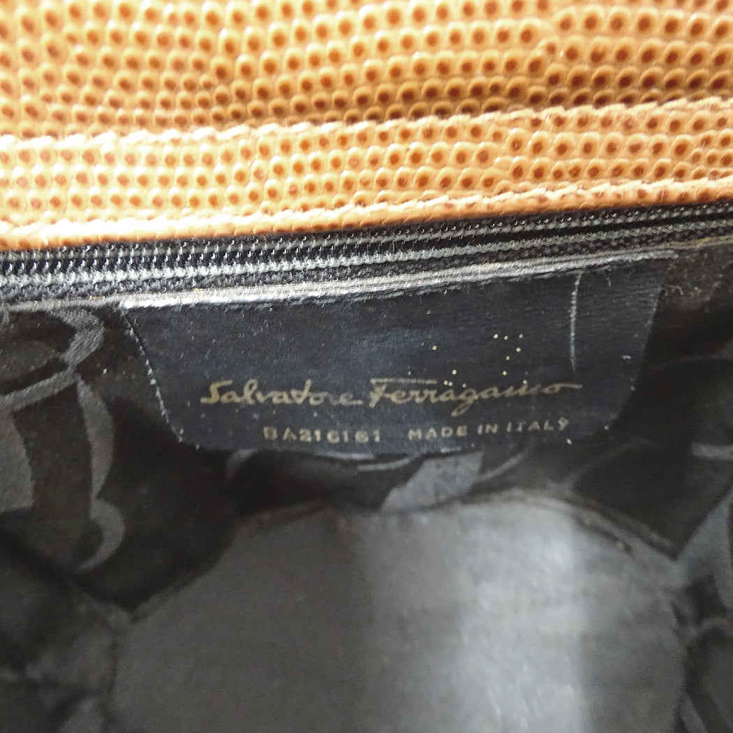 Ferragamo フェラガモ ハンドバッグ ヴァラリボン ブラウン レザー レディース 【中古】