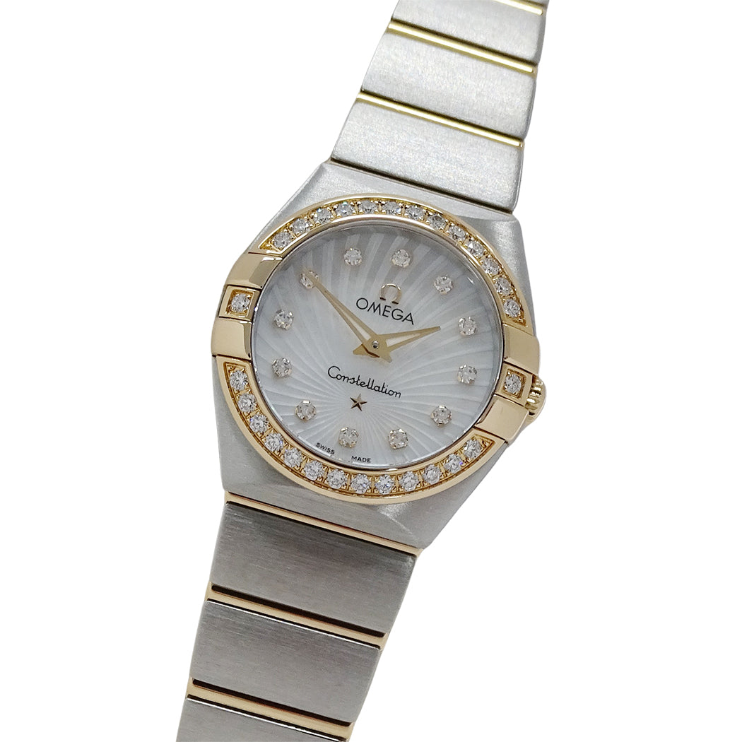 OMEGA オメガ コンステレーション ブラッシュ 123.25.24.60.55.00﻿2 レディース 腕時計 シェル ダイヤモンド クオーツ SS 磨き済み【中古】