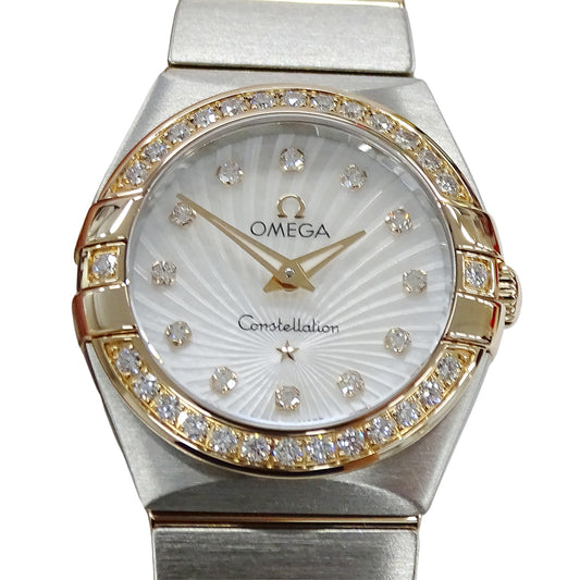 OMEGA オメガ コンステレーション ブラッシュ 123.25.24.60.55.00﻿2 レディース 腕時計 シェル ダイヤモンド クオーツ SS 磨き済み【中古】