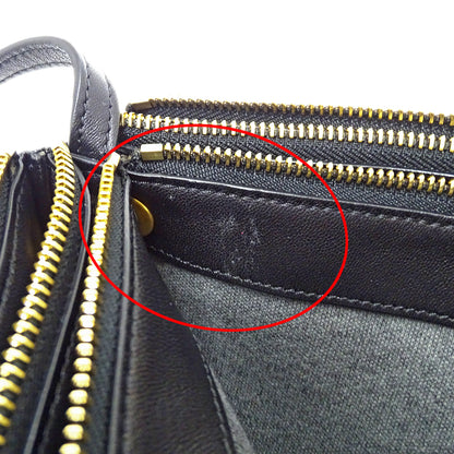 CELINE セリーヌ トリオ ラージ ショルダーバッグ ブラック レザー レディース 【中古】