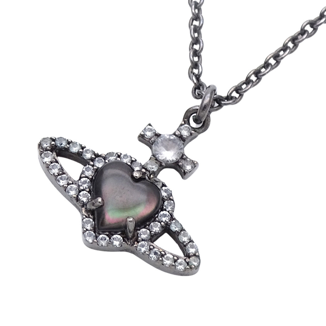 Vivienne Westwood ヴィヴィアン・ウエストウッド オーブ ネックレス ブラック シルバー レディース メンズ 【中古】