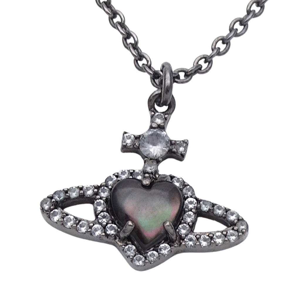 Vivienne Westwood ヴィヴィアン・ウエストウッド オーブ ネックレス ブラック シルバー レディース メンズ 【中古】
