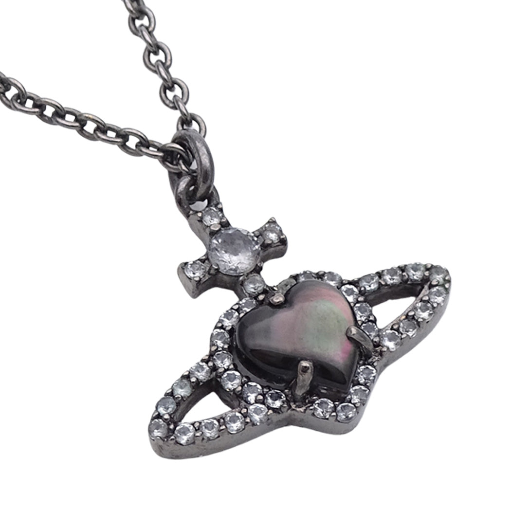 Vivienne Westwood ヴィヴィアン・ウエストウッド オーブ ネックレス ブラック シルバー レディース メンズ 【中古】