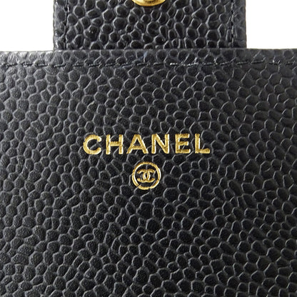 CHANEL シャネル 長財布 マトラッセ ブラック ゴールド金具 キャビアスキン レディース 【中古】