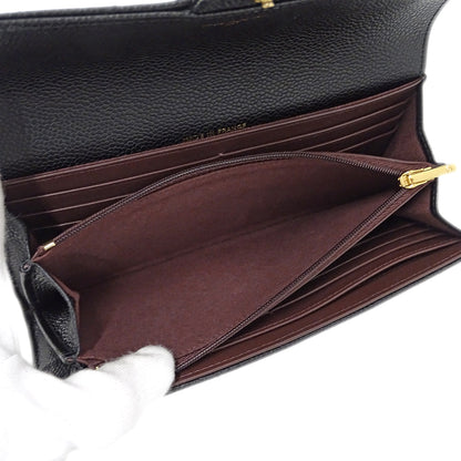 CHANEL シャネル 長財布 マトラッセ ブラック ゴールド金具 キャビアスキン レディース 【中古】