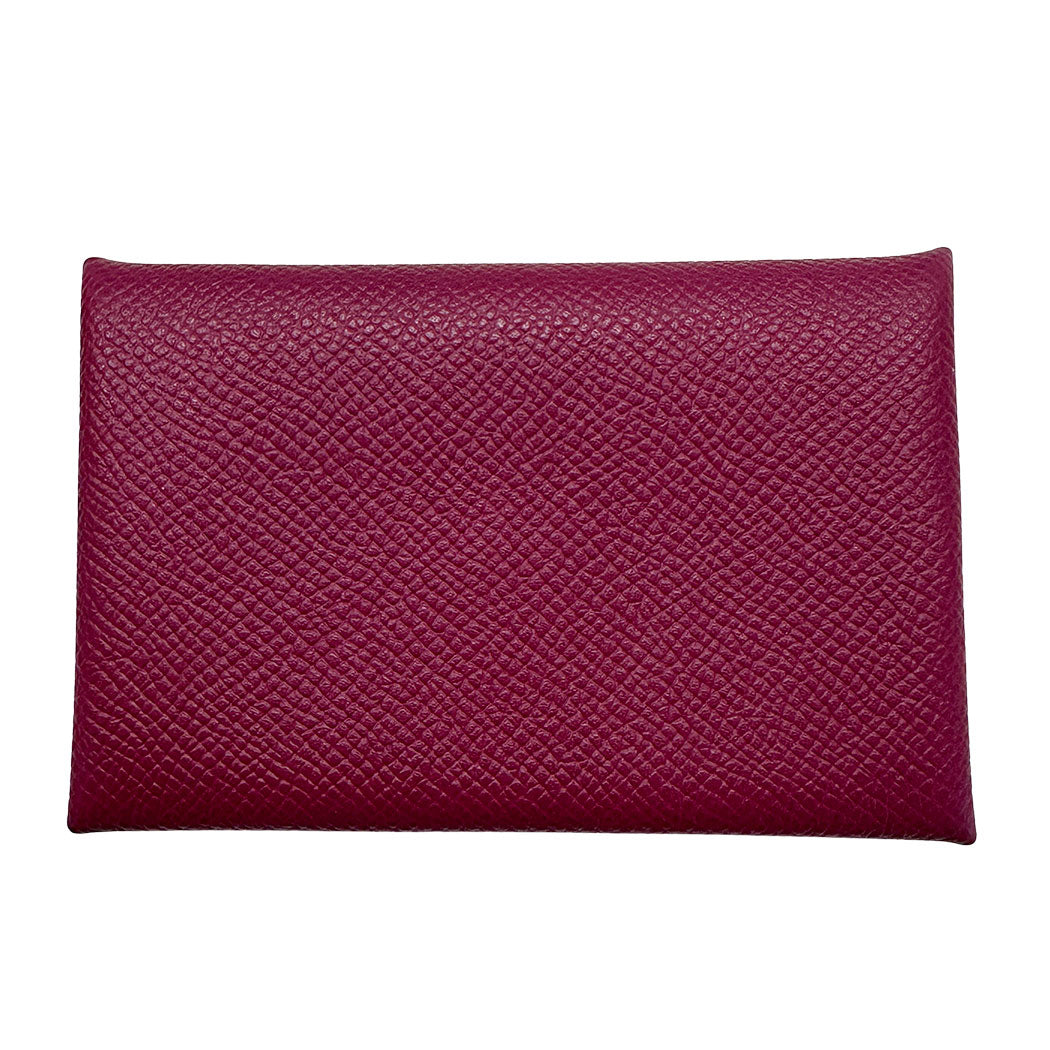 HERMES エルメス カルヴィ カードケース パープル ヴォーエプソン レディース メンズ 【中古】
