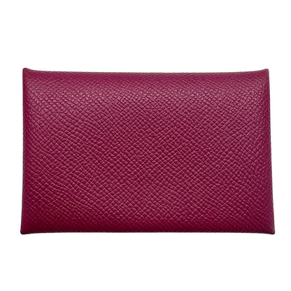 HERMES エルメス カルヴィ カードケース パープル ヴォーエプソン レディース メンズ 【中古】