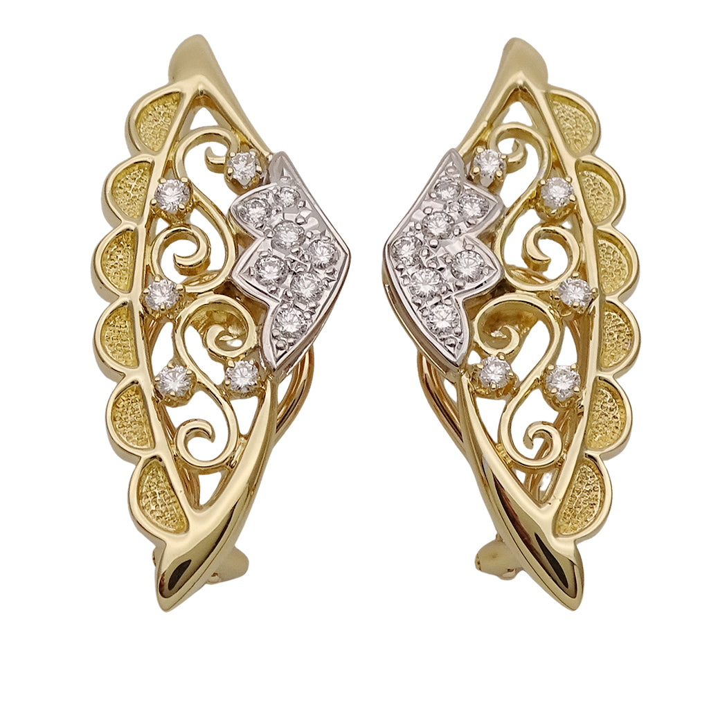 MIKIMOTO ミキモト イヤリング K18 ダイヤモンド D0.21 D0.21 両耳用 レディース 磨き済み 【中古】