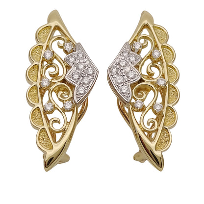 MIKIMOTO ミキモト イヤリング K18 ダイヤモンド D0.21 D0.21 両耳用 レディース 磨き済み 【中古】