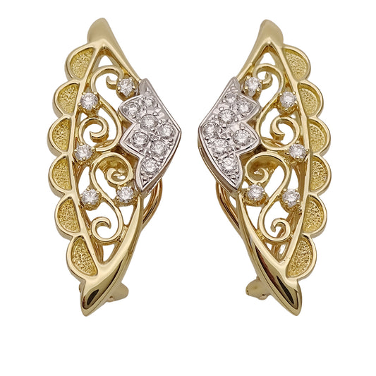 MIKIMOTO ミキモト イヤリング K18 ダイヤモンド D0.21 D0.21 両耳用 レディース 磨き済み 【中古】