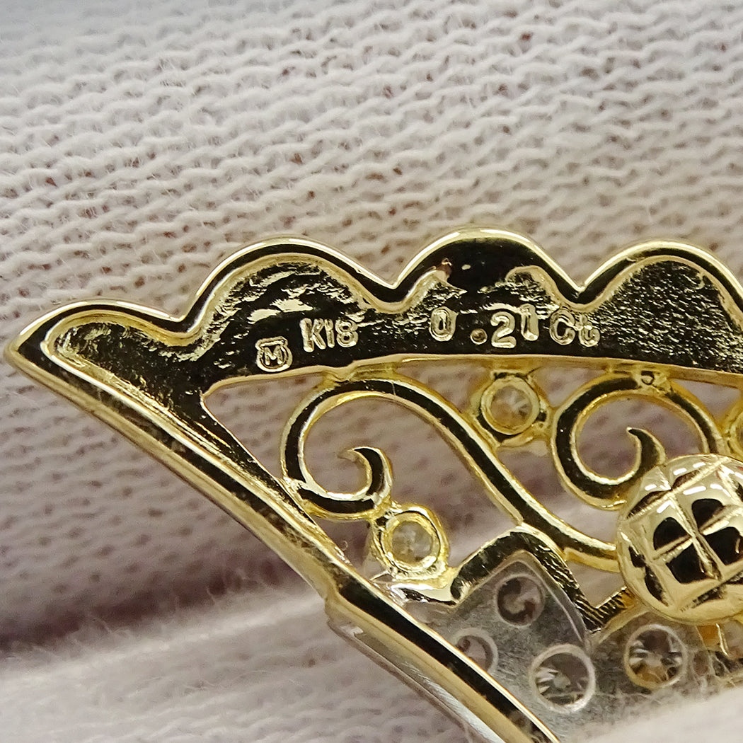 MIKIMOTO ミキモト イヤリング K18 ダイヤモンド D0.21 D0.21 両耳用 レディース 磨き済み 【中古】