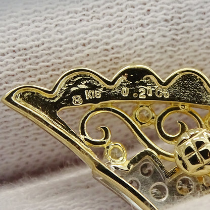 MIKIMOTO ミキモト イヤリング K18 ダイヤモンド D0.21 D0.21 両耳用 レディース 磨き済み 【中古】