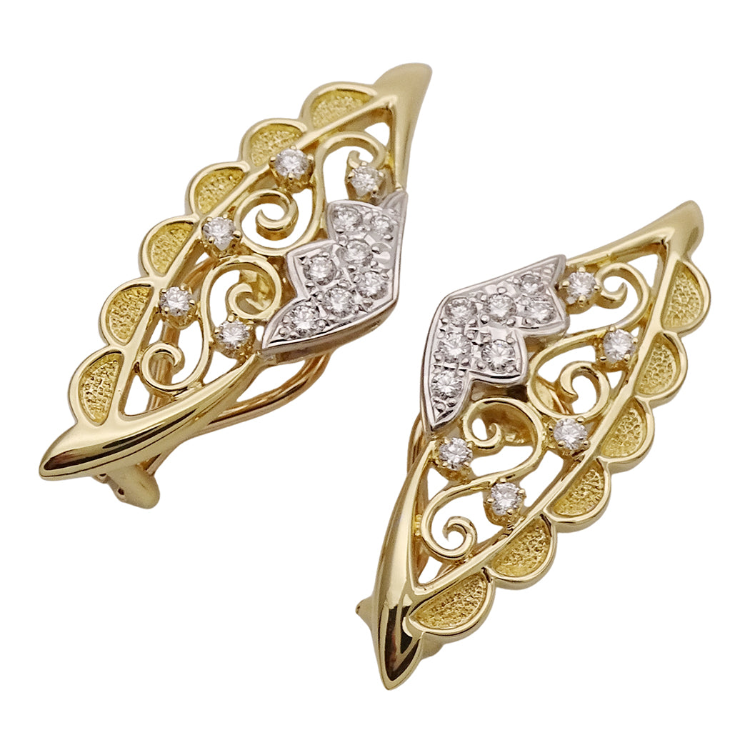 MIKIMOTO ミキモト イヤリング K18 ダイヤモンド D0.21 D0.21 両耳用 レディース 磨き済み 【中古】