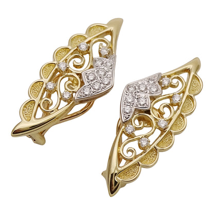 MIKIMOTO ミキモト イヤリング K18 ダイヤモンド D0.21 D0.21 両耳用 レディース 磨き済み 【中古】