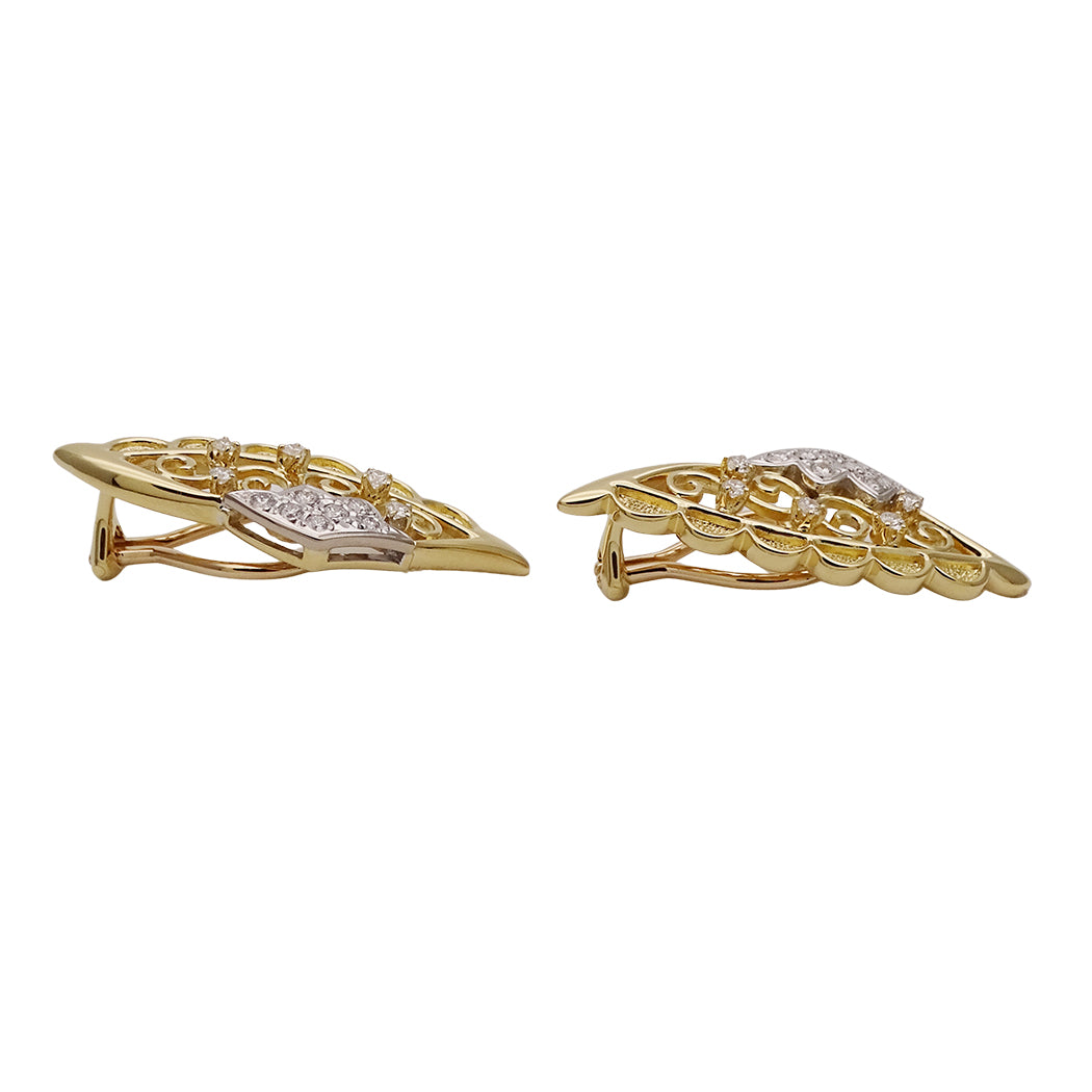 MIKIMOTO ミキモト イヤリング K18 ダイヤモンド D0.21 D0.21 両耳用 レディース 磨き済み 【中古】