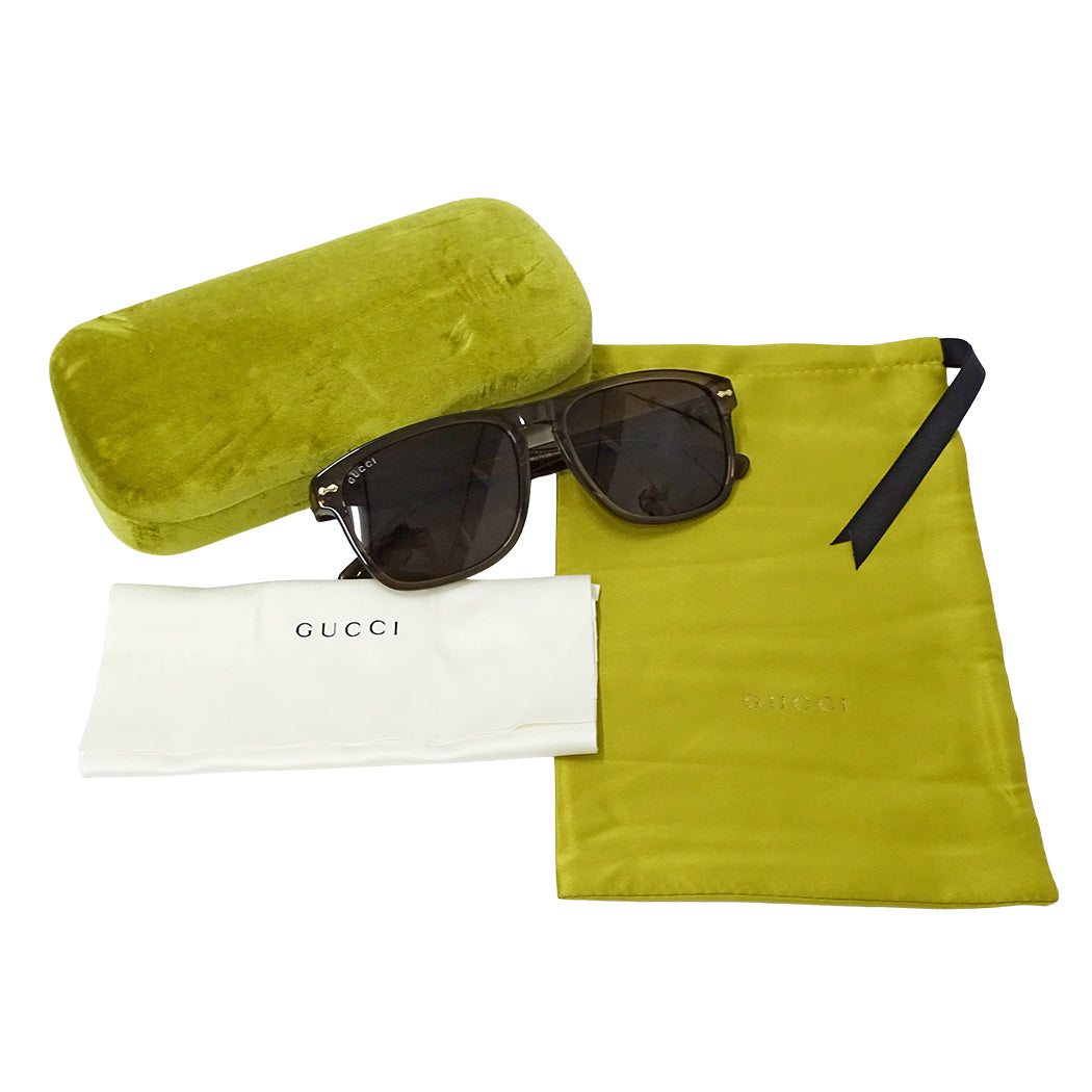 GUCCI グッチ サングラス ライトブラウン GG09115S メンズ 【中古】