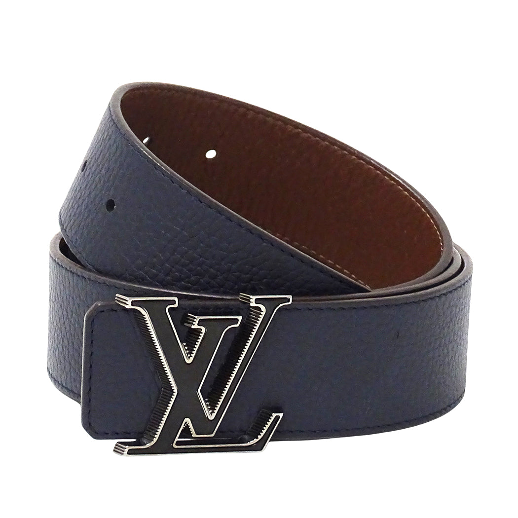 LOUIS VUITTON ルイ・ヴィトン ベルト・LV ティルトリバーストリヨン ネイビー ブラウン M0027 メンズ 【中古】
