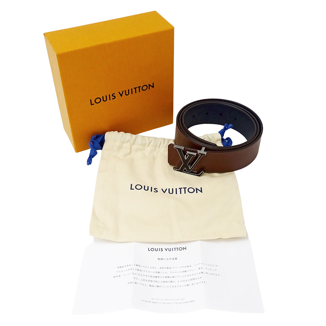 LOUIS VUITTON ルイ・ヴィトン ベルト・LV ティルトリバーストリヨン ネイビー ブラウン M0027 メンズ 【中古】