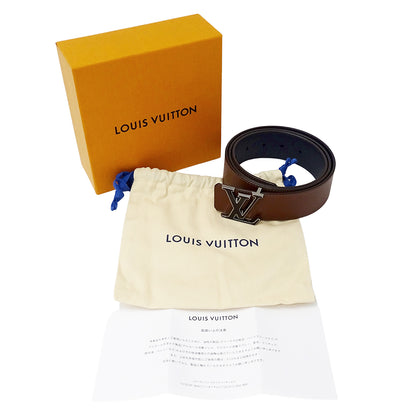 LOUIS VUITTON ルイ・ヴィトン ベルト・LV ティルトリバーストリヨン ネイビー ブラウン M0027 メンズ 【中古】