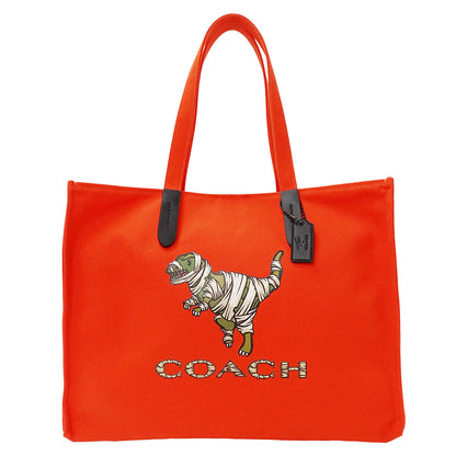 COACH コーチ トートバッグ レキシー レッド キャンバス レディース 【中古】