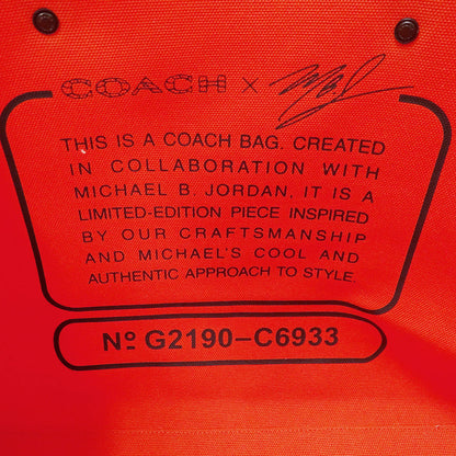 COACH コーチ トートバッグ レキシー レッド キャンバス レディース 【中古】