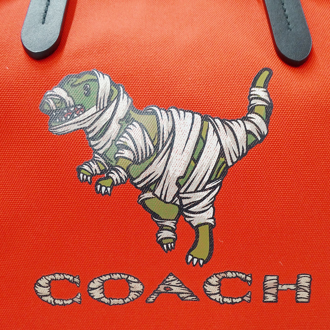 COACH コーチ トートバッグ レキシー レッド キャンバス レディース 【中古】