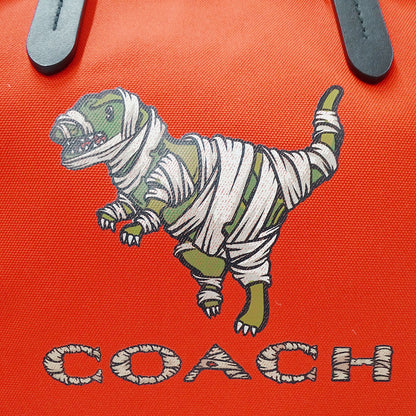 COACH コーチ トートバッグ レキシー レッド キャンバス レディース 【中古】